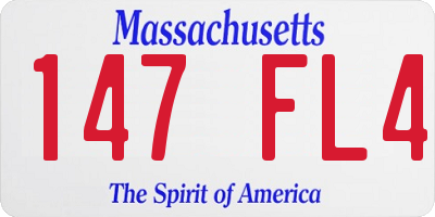 MA license plate 147FL4