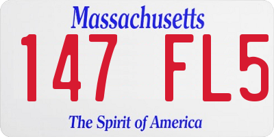 MA license plate 147FL5