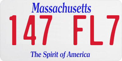 MA license plate 147FL7