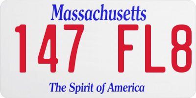 MA license plate 147FL8
