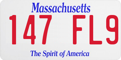 MA license plate 147FL9