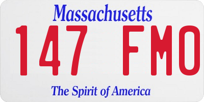 MA license plate 147FM0