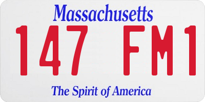 MA license plate 147FM1