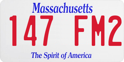 MA license plate 147FM2