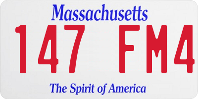 MA license plate 147FM4