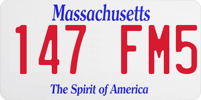 MA license plate 147FM5