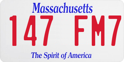 MA license plate 147FM7