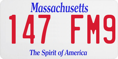 MA license plate 147FM9