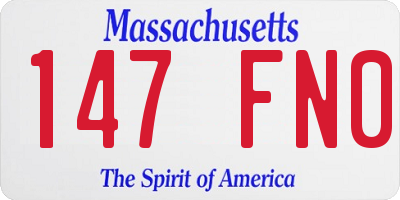 MA license plate 147FN0