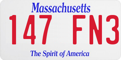 MA license plate 147FN3