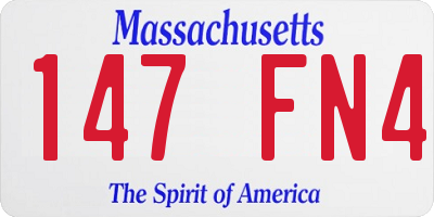 MA license plate 147FN4