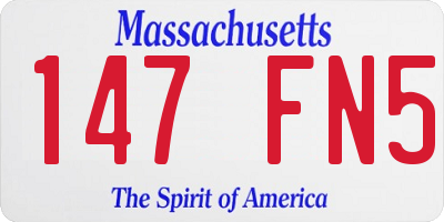 MA license plate 147FN5