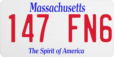 MA license plate 147FN6