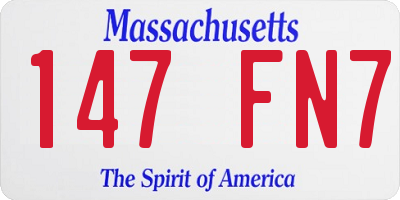 MA license plate 147FN7