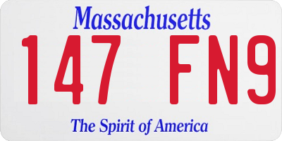 MA license plate 147FN9