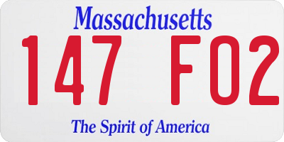 MA license plate 147FO2