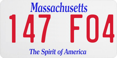 MA license plate 147FO4