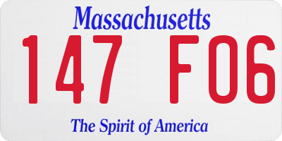 MA license plate 147FO6