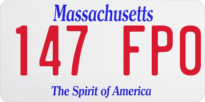 MA license plate 147FP0