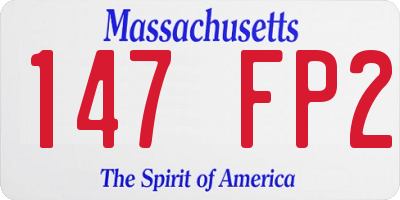 MA license plate 147FP2