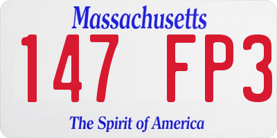 MA license plate 147FP3