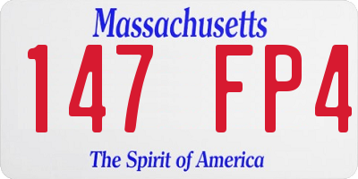 MA license plate 147FP4