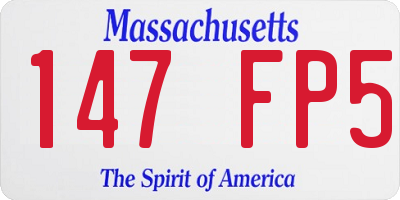 MA license plate 147FP5