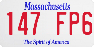MA license plate 147FP6