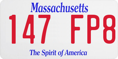 MA license plate 147FP8