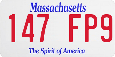 MA license plate 147FP9