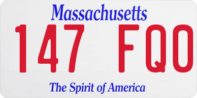 MA license plate 147FQ0
