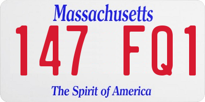 MA license plate 147FQ1