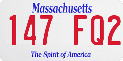 MA license plate 147FQ2