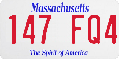 MA license plate 147FQ4