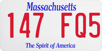 MA license plate 147FQ5