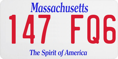MA license plate 147FQ6
