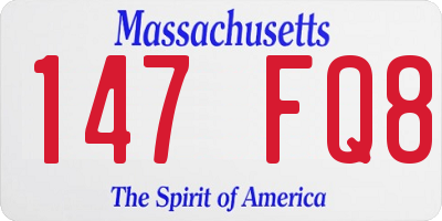 MA license plate 147FQ8