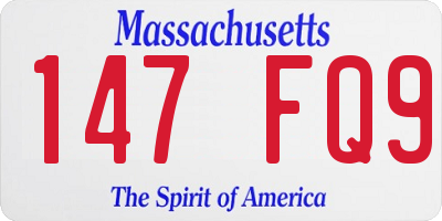 MA license plate 147FQ9