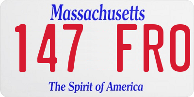 MA license plate 147FR0