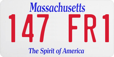 MA license plate 147FR1