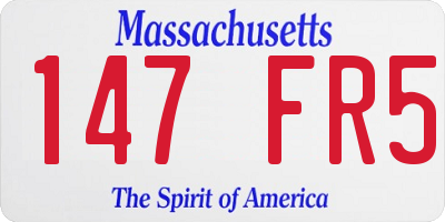 MA license plate 147FR5