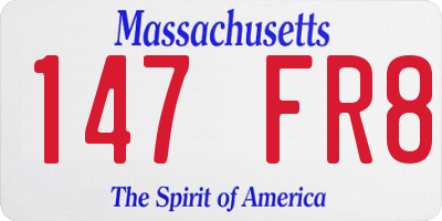MA license plate 147FR8