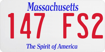 MA license plate 147FS2