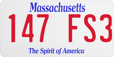 MA license plate 147FS3