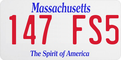 MA license plate 147FS5