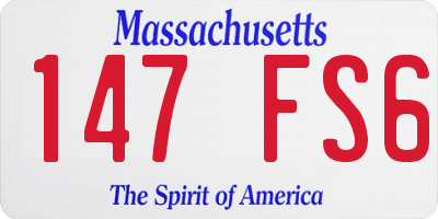 MA license plate 147FS6