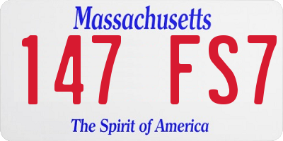 MA license plate 147FS7
