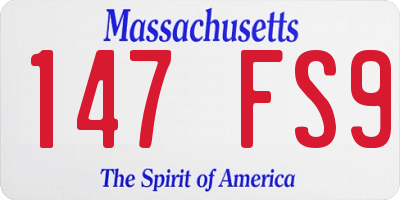 MA license plate 147FS9