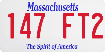MA license plate 147FT2