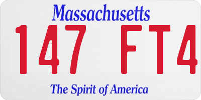 MA license plate 147FT4